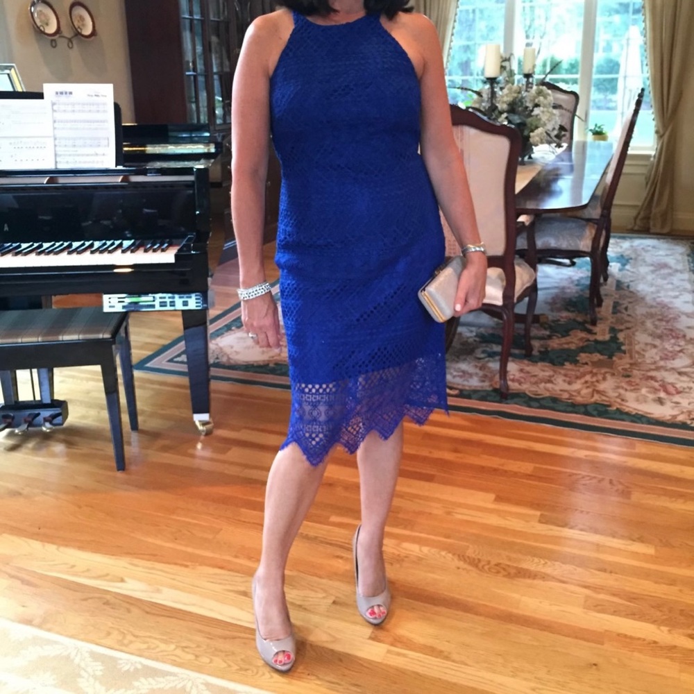 Laundry - Cobalt Blue Lacey Cocktail Dress - Size 6